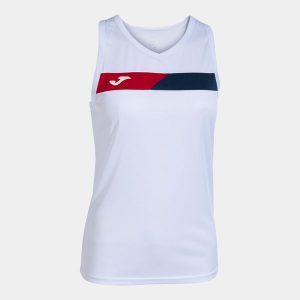 Tank top tenisowy damski Joma Court Sleeveless. Niebieskie koszulki sportowe JOMA, bez wzorów, bez ramiączek, tenisowe. Za 56,99 zł.