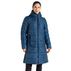Kurtka Damska Distinguish Baffled Padded Jacket. Niebieskie kurtki Dare 2b, bez wzorów, z puchu, bez kaptura. Za 207,99 zł.