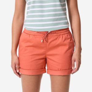 Szorty żeglarskie damskie Decathlon Sailing 100. Brązowe szorty TRIBORD, bez wzorów, z bawełny, sportowe. Za 79,99 zł.