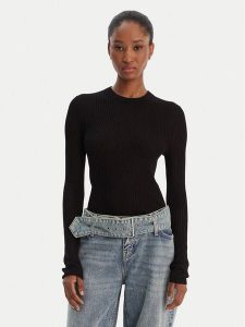 HUGO Sweter Somya_B 50554221 Czarny Slim Fit. Czarne swetry klasyczne Hugo, s, z wiskozy, bez kołnierzyka. Za 449,99 zł.