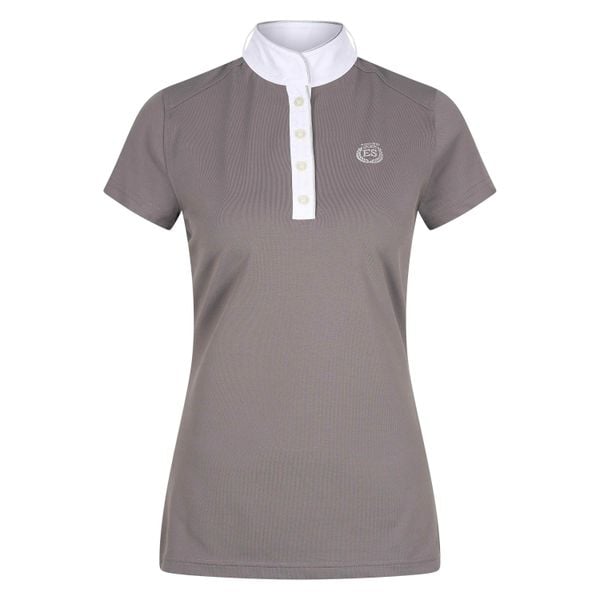 Damska koszulka polo na zawody Euro-Star Hannah. Brązowe bluzki EURO-STAR, bez wzorów, eleganckie, bez kołnierzyka, bez ramiączek. Za 207,50 zł.