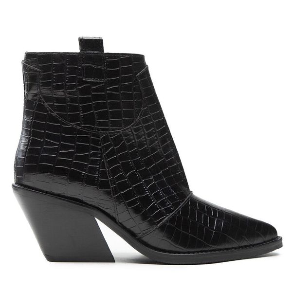 Kowbojki Rage Age. Czarne botki Rage Age, bez wzorów, bez obcasa, na słupku, bez zapięcia. Za 419,99 zł.