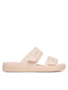 Crocs Klapki Brooklyn Buckle Low Low 211215 Różowy. Czerwone klapki Crocs, bez wzorów, z tworzywa sztucznego, bez obcasa. Za 169,99 zł.