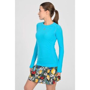 Koszulka z długim rękawem do biegania damska Nessi Sportswear Longsleeve Ultra. Niebieskie bluzki NESSI SPORTSWEAR, s, bez wzorów, sportowe, bez kołnierzyka, bez ramiączek. Za 339,00 zł.