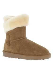 Gooce Skórzane kozaki zimowe "Beverly" w kolorze jasnobrązowym rozmiar: 38. Brązowe kozaki Gooce, na zimę, bez wzorów, z materiału, bez obcasa, bez zapięcia. Za 217,99 zł.