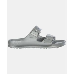 Klapki Birkenstock Arizona Eva Damskie. Szare klapki Birkenstock, bez wzorów, z materiału, bez obcasa. Za 329,00 zł.