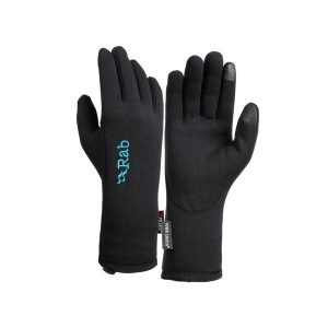 Rękawice damskie Rab Power Stretch Contact Women. Czarne rękawiczki RAB, bez wzorów. Za 140,99 zł.