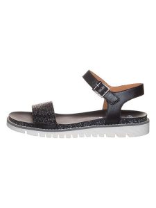 Ara Shoes Skórzane sandały w kolorze czarnym rozmiar: 40. Czarne sandały Ara Shoes, bez wzorów, z otwartym noskiem, bez obcasa, bez zapięcia. Za 150,72 zł.
