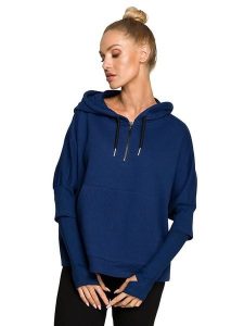 Made of emotion Bluza w kolorze granatowym rozmiar: L/XL. Niebieskie bluzy Made Of Emotion, l, bez wzorów, z kapturem. Za 180,06 zł.