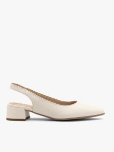 Kremowe czółenka slingback bez pięty. Brązowe czółenka Brawo sp. z o.o., bez wzorów, z materiału, bez obcasa, na obcasie, bez zapięcia. W wyprzedaży za 269,99 zł.