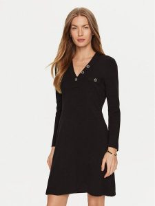 TWINSET Sukienka dzianinowa 241TP3094 Czarny Regular Fit. Czarne sukienki Twinset, s, bez wzorów, z dzianiny, bez kołnierzyka, bez ramiączek. Za 649,99 zł.