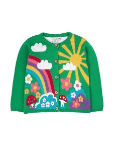 Frugi Kardigan "Corin" w kolorze zielonym rozmiar: 98/104. Zielone kardigany Frugi, z bawełny. Za 144,58 zł.