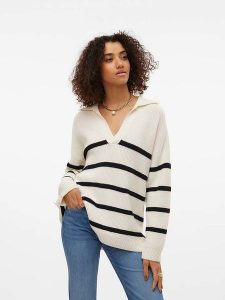 Vero Moda Sweter "Luna" w kolorze czarno-białym rozmiar: S. Czarne swetry oversize Vero Moda, s, bez wzorów, ze splotem, bez ramiączek. Za 110,04 zł.