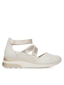 Remonte Półbuty D2411-81 Beżowy. Brązowe czółenka Remonte, bez wzorów, ze skóry, bez obcasa, na koturnie, bez zapięcia. Za 369,99 zł.