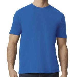 Koszulka Softstyle EZ Unisex Dla Dorosłych. Niebieskie bluzki GILDAN, xl, bez wzorów, sportowe, bez kołnierzyka, bez ramiączek. Za 44,99 zł.