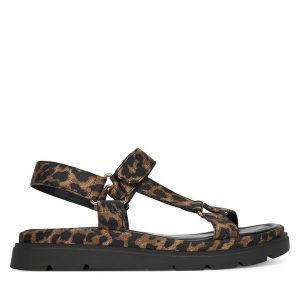 Sandały Tamaris. Brązowe sandały Tamaris, bez wzorów, bez obcasa, na koturnie, bez zapięcia. Za 219,99 zł.