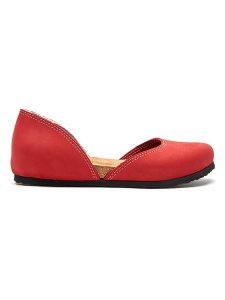 Comfortfusse Skórzane baleriny "Este" w kolorze czerwonym rozmiar: 37. Czerwone balerinki Comfortfüße, bez wzorów, z nubiku, z okrągłym noskiem, bez obcasa, bez zapięcia. Za 252,99 zł.