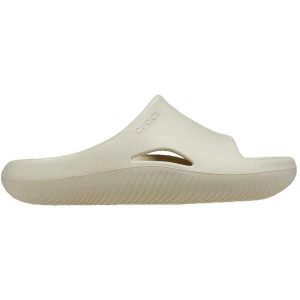 Klapki Dla Dorosłych Crocs Mellow Slide. Brązowe klapki Crocs, bez wzorów, z materiału, bez obcasa. Za 199,99 zł.