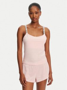 Juicy Couture Top Elina JCLCT125501 Różowy Slim Fit. Czerwone topy Juicy Couture, s, bez wzorów, z syntetyku, bez kołnierzyka, bez ramiączek. Za 99,99 zł.
