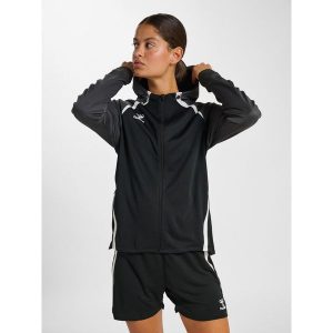 Damska bluza z kapturem na zamek Hummel Lead 2.0. Czarne bluzy Hummel, bez wzorów, z kapturem. Za 337,50 zł.