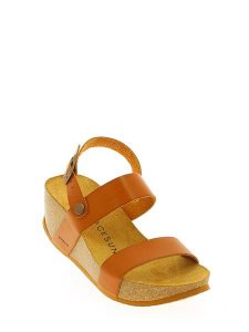 BACKSUN Skórzane sandały "Cali" w kolorze jasnobrązowym na koturnie rozmiar: 40. Brązowe sandały Backsun, bez wzorów, z otwartym noskiem, bez obcasa, na koturnie, bez zapięcia. Za 130,99 zł.