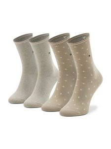 Tommy Hilfiger Skarpety długie 100001493 Beżowy. Brązowe skarpetki TOMMY HILFIGER, bez wzorów, z materiału. Za 59,99 zł.