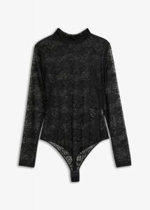 Body ze stringami z koronki. Czarne body i gorsety bonprix, bez wzorów, z koronki. Za 99,99 zł.