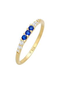 Elli Damski pierścionek Elegantz kryształami cyrkonii i syntetycznych szafirów w pozłacanym srebrze 925 Sterling Silver Pierścionki 1 ct. Szare pierścionki Elli, z cyrkonią, pozłacane. Za 249,89 zł.