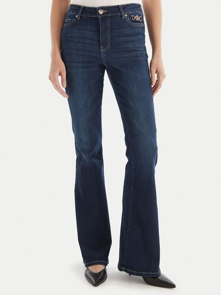 Fracomina Jeansy FP25WVA012D46093 Granatowy Bootcut Fit. Niebieskie jeansy Fracomina, bez wzorów, z bawełny. Za 309,99 zł.