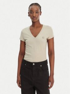 Armani Exchange T-Shirt XW002292 AF10356 U6275 Beżowy Regular Fit. Brązowe t-shirty Armani Exchange, l, bez wzorów, z bawełny, bez kołnierzyka, bez ramiączek. Za 259,99 zł.