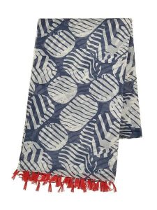 BLE Szal w kolorze niebiesko-białym - 180 x 100 cm rozmiar: onesize. Niebieskie szaliki BLE, z aplikacjami, z bawełny. Za 37,91 zł.
