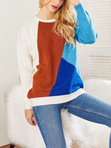 LA Angels Sweter w kolorze jasnobrązowo-niebiesko-kremowym rozmiar: L. Brązowe swetry oversize LA Angels, l, bez wzorów, z wełny, bez ramiączek. Za 162,11 zł.