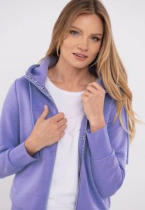 Bluza na zamek B-ALEXA. Zielone bluzy Volcano, s, bez wzorów, z bawełny, z kapturem. Za 179,99 zł.