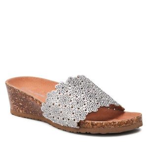 Klapki Clara Barson. Szare klapki Clara Barson, bez wzorów, bez obcasa. Za 65,99 zł.