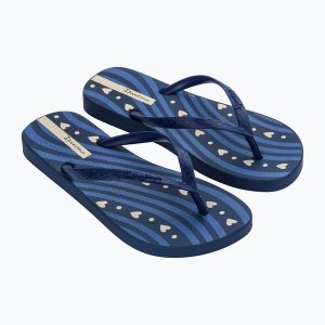 Japonki damskie Ipanema Classica Happy XVIII. Niebieskie klapki Ipanema, bez wzorów, z materiału, bez obcasa. Za 62,99 zł.