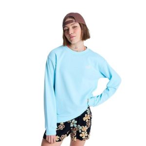 Bluza damska SURF STOKED TERRY VINT. Niebieskie bluzy Roxy, m, bez wzorów, z bawełny, bez kaptura. Za 189,99 zł.