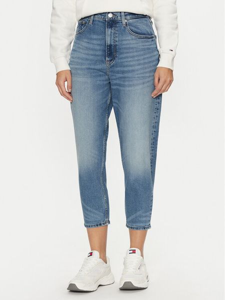 Tommy Jeans Jeansy DW0DW19768 Niebieski Mom Fit. Niebieskie jeansy Tommy Jeans, bez wzorów, z bawełny. Za 259,99 zł.