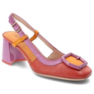 Kolorowe Sandały Hispanitas Eleganckie Obuwie Damskie. Brązowe sandały Hispanitas, bez wzorów, ze skóry, bez obcasa, na obcasie, bez zapięcia. Za 469,00 zł.