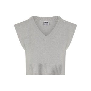 Top bez rękawów dla kobiet Urban Classics. Szare swetry klasyczne Urban Classics, na zimę, bez kołnierzyka. Za 191,00 zł.