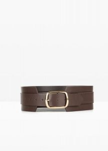 Pas do noszenia w talii. Brązowe paski bonprix, bez wzorów, eleganckie. Za 79,99 zł.