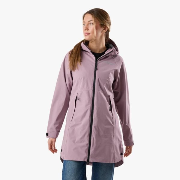 Kurtka przeciwdeszczowa kobieca Swedemount Orust Rain Coat wodoodporna. Fioletowe kurtki SWEDEMOUNT, bez wzorów, bez kaptura. Za 329,99 zł.