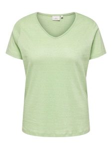ONLY Koszulka w kolorze jasnozielonym rozmiar: XL-54. Zielone bluzki ONLY, xl, bez wzorów, bez kołnierzyka, bez ramiączek. Za 74,63 zł.