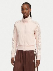 Adidas Bluza Firebird Lace KC6450 Różowy Slim Fit. Czerwone bluzy ADIDAS, l, bez wzorów, z bawełny, bez kaptura. Za 348,99 zł.