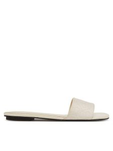 Calvin Klein Klapki Flat Slide Jacq HW0HW02388 Écru. Klapki Calvin Klein, bez wzorów, z materiału, bez obcasa. Za 199,99 zł.