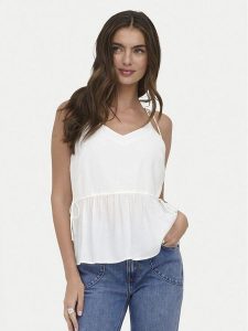 ONLY Top Nele 15370325 Biały Regular Fit. Białe topy ONLY, l, bez wzorów, z wiskozy, bez kołnierzyka, bez ramiączek. Za 149,99 zł.
