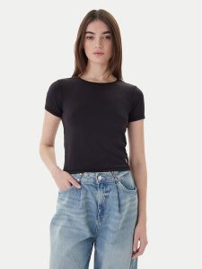 Guess T-Shirt W5BP56 K1092 Czarny Classic Fit. Czarne t-shirty Guess, m, z aplikacjami, bez kołnierzyka, bez ramiączek. Za 169,00 zł.
