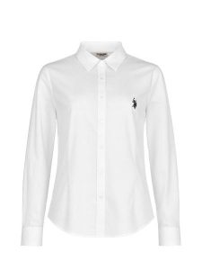 U.S. Polo Assn. Koszula - Slim fit - w kolorze białym rozmiar: L. Białe koszule U.S. Polo Assn., l, bez wzorów, z bawełny, bez kołnierzyka, bez ramiączek. Za 187,96 zł.