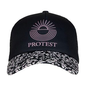 Czapka z daszkiem damska Protest Prtkeewee. Czarne czapki Protest, bez wzorów, z materiału, sportowe. Za 52,99 zł.