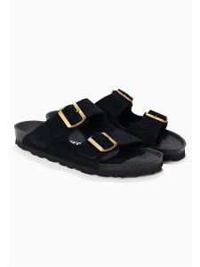 BACKSUN Skórzane klapki "Bali" w kolorze czarnym rozmiar: 42. Czarne klapki Backsun, bez wzorów, ze skóry, z otwartym noskiem, bez obcasa. Za 130,99 zł.