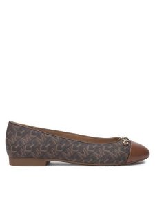 MICHAEL Michael Kors Baleriny Rebecca Flex Empire Monogram 40F4RBFP1B Brązowy. Brązowe balerinki MICHAEL Michael Kors, bez wzorów, ze skóry, bez obcasa, bez zapięcia. Za 399,99 zł.